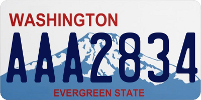 WA license plate AAA2834