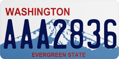 WA license plate AAA2836