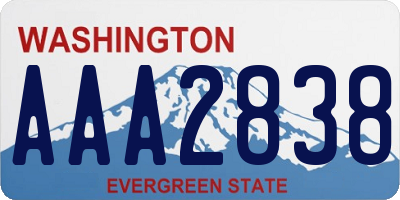 WA license plate AAA2838