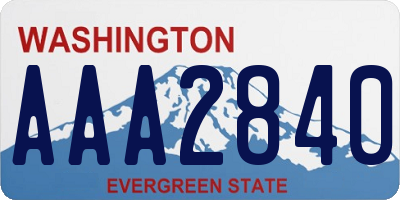 WA license plate AAA2840
