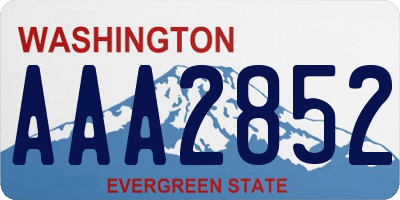 WA license plate AAA2852