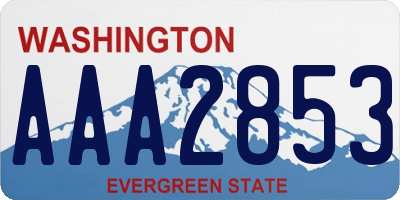 WA license plate AAA2853