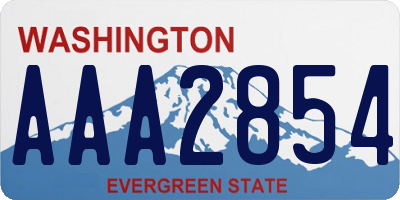 WA license plate AAA2854