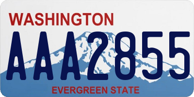 WA license plate AAA2855