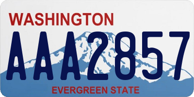 WA license plate AAA2857