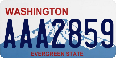 WA license plate AAA2859