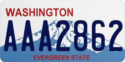 WA license plate AAA2862