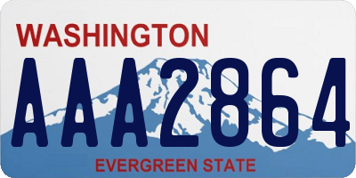 WA license plate AAA2864