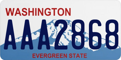 WA license plate AAA2868