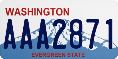 WA license plate AAA2871