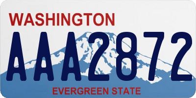 WA license plate AAA2872