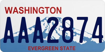 WA license plate AAA2874