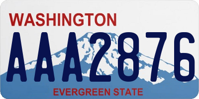 WA license plate AAA2876