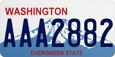 WA license plate AAA2882