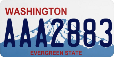 WA license plate AAA2883