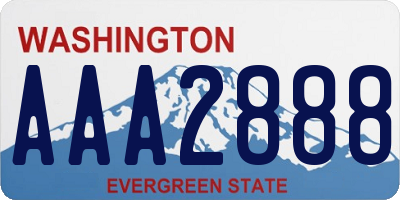 WA license plate AAA2888