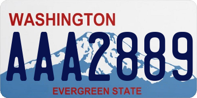 WA license plate AAA2889