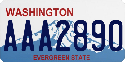 WA license plate AAA2890