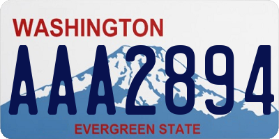 WA license plate AAA2894