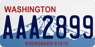 WA license plate AAA2899