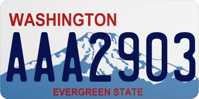 WA license plate AAA2903