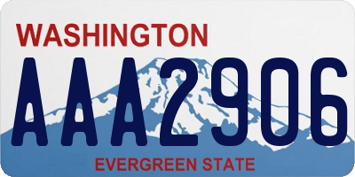 WA license plate AAA2906
