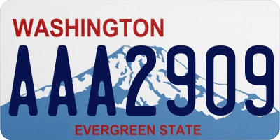 WA license plate AAA2909