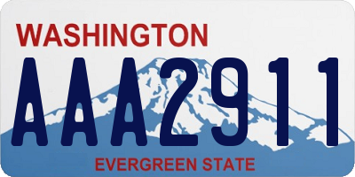 WA license plate AAA2911