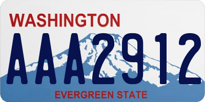 WA license plate AAA2912