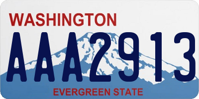 WA license plate AAA2913