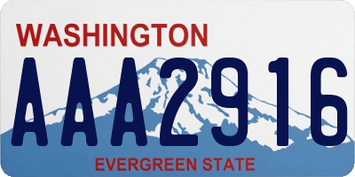 WA license plate AAA2916