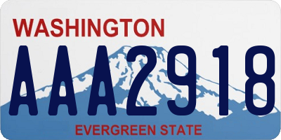 WA license plate AAA2918