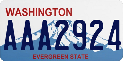 WA license plate AAA2924