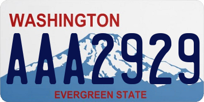 WA license plate AAA2929