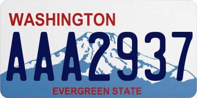 WA license plate AAA2937