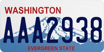 WA license plate AAA2938