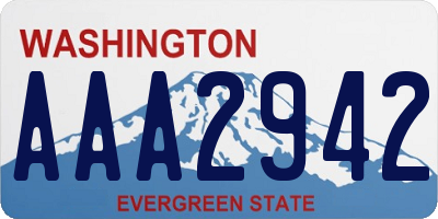 WA license plate AAA2942