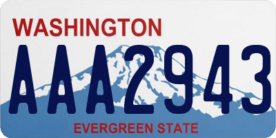 WA license plate AAA2943