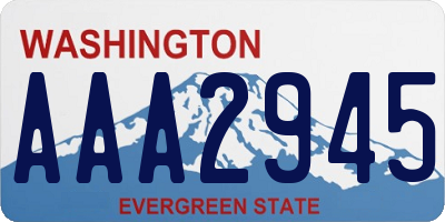 WA license plate AAA2945