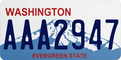 WA license plate AAA2947