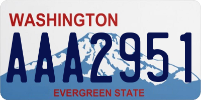 WA license plate AAA2951