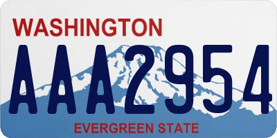 WA license plate AAA2954
