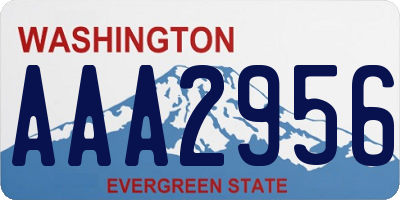 WA license plate AAA2956