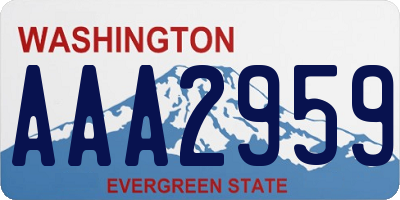 WA license plate AAA2959