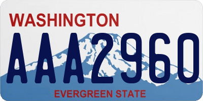 WA license plate AAA2960