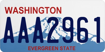 WA license plate AAA2961