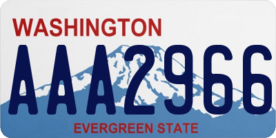 WA license plate AAA2966