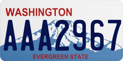 WA license plate AAA2967