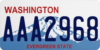 WA license plate AAA2968