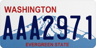 WA license plate AAA2971